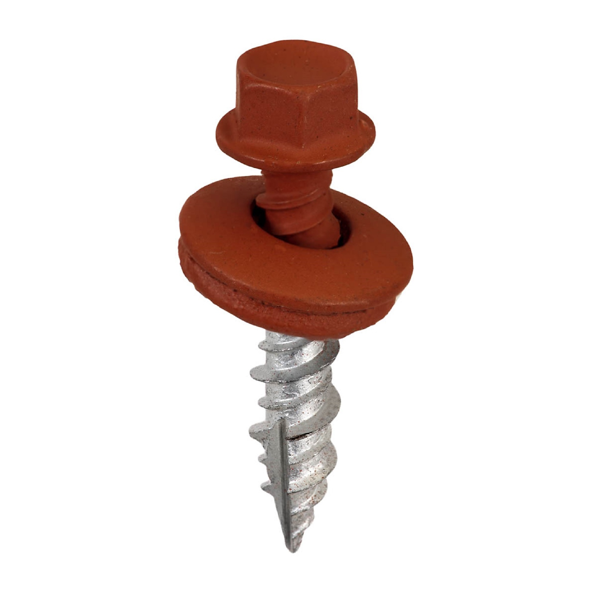 Acorn Hardware - Metal to Wood Screws - #9 x 2 in. 1/4 in. Hex Head, Barn Red (Bag of 250) - Model SW-MW2BR250